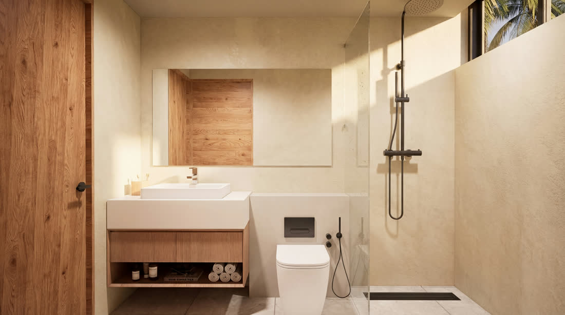 En-suite bathroom with walk-in shower